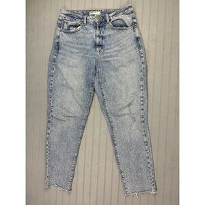 Garage Denim Size 28 Womens Jeans Mom Raw Hem Ankle Light Wash Stretch Hi Rise
